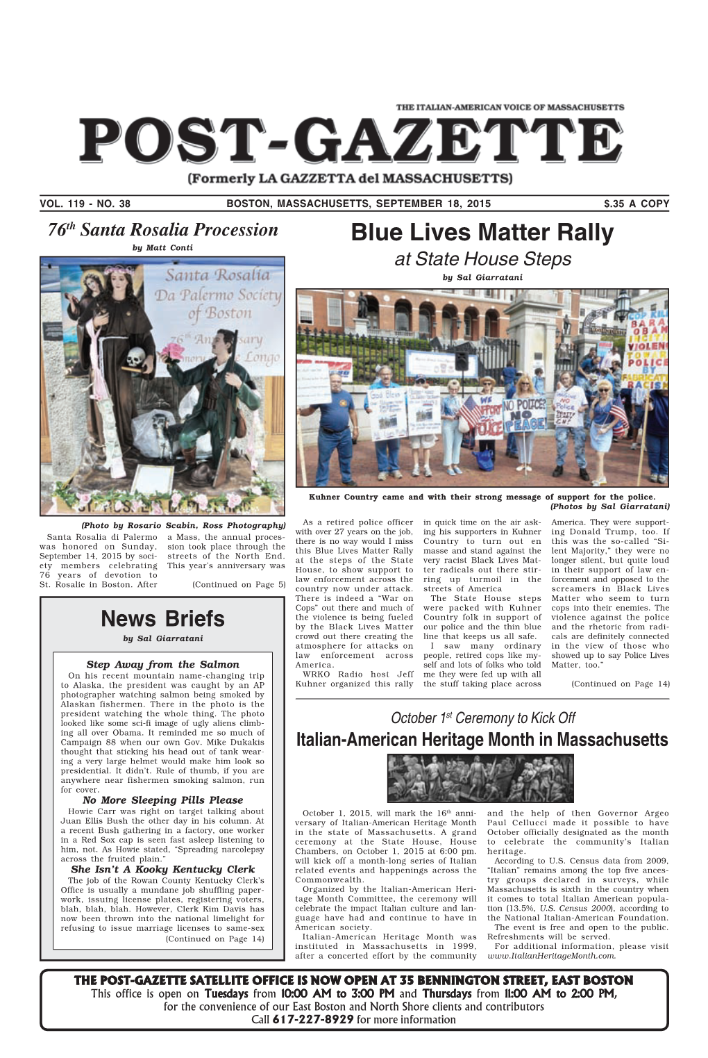 Blue Lives Matter Rally by Matt Conti at State House Steps by Sal Giarratani