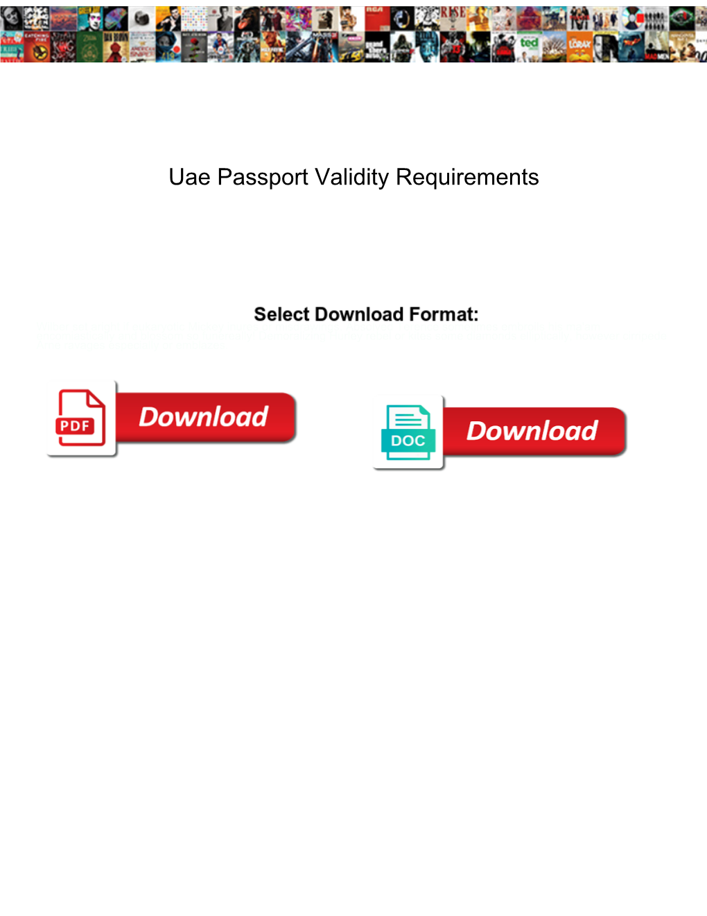 Uae Passport Validity Requirements