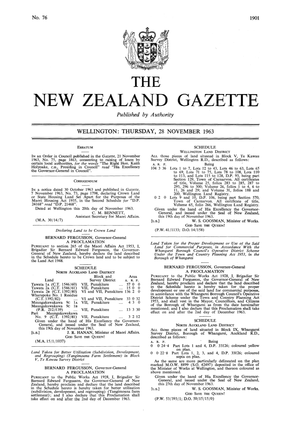 NEW ZEALAND GAZETTE Published by Authority