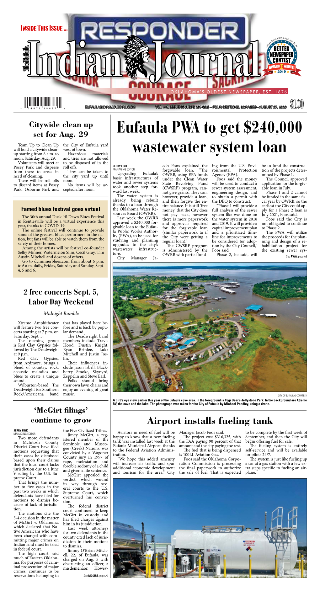 Eufaula PWA to Get $240,000 Wastewater System Loan