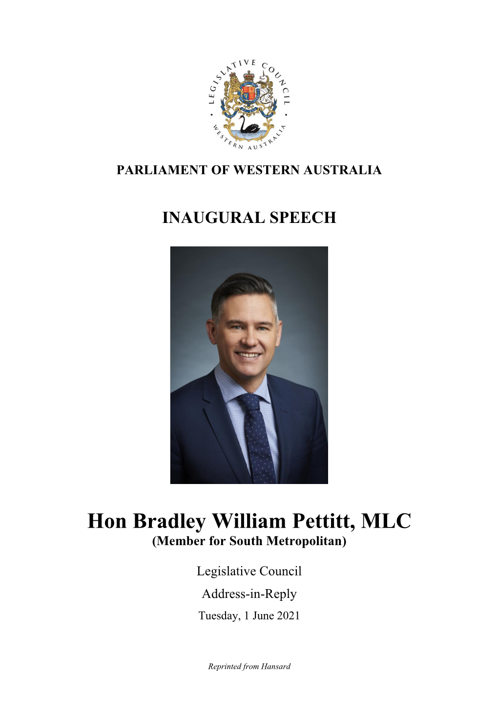 READ BRAD's Inaugural Speech