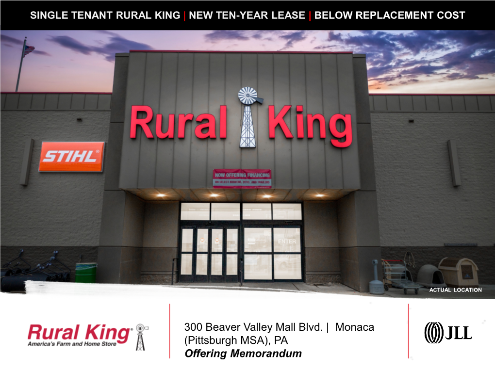 300 Beaver Valley Mall Blvd. | Monaca (Pittsburgh MSA), PA Offering Memorandum Investment Summary 04