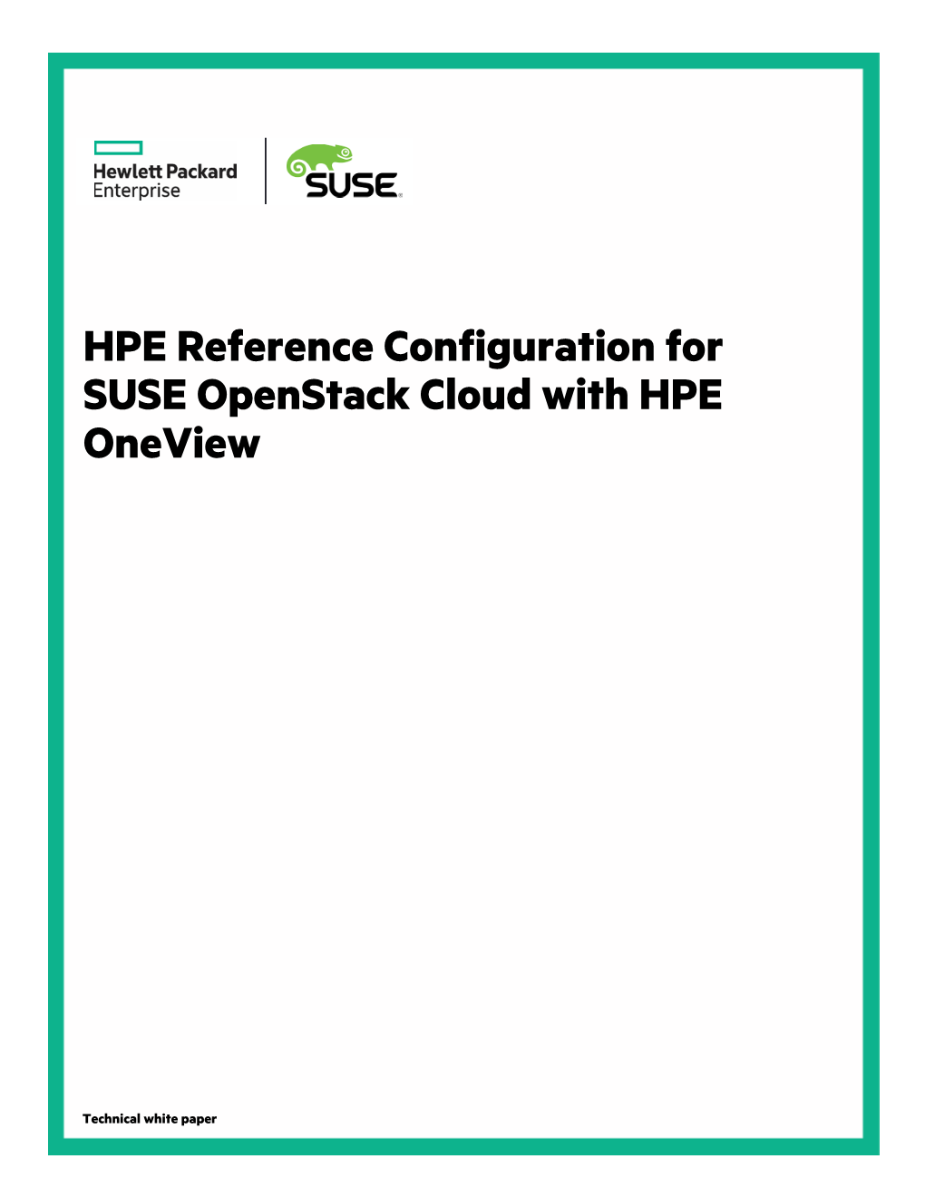 HPE Reference Configuration for SUSE Openstack Cloud with HPE Oneview