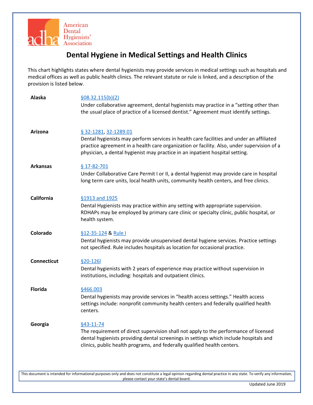 Dental Hygiene in Medical Settings and Health Clinics