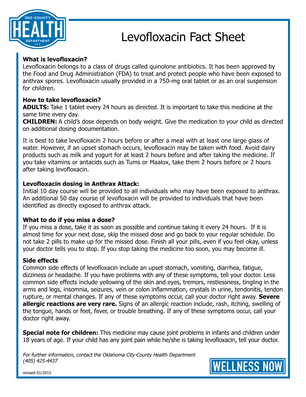 Levofloxacin Fact Sheet