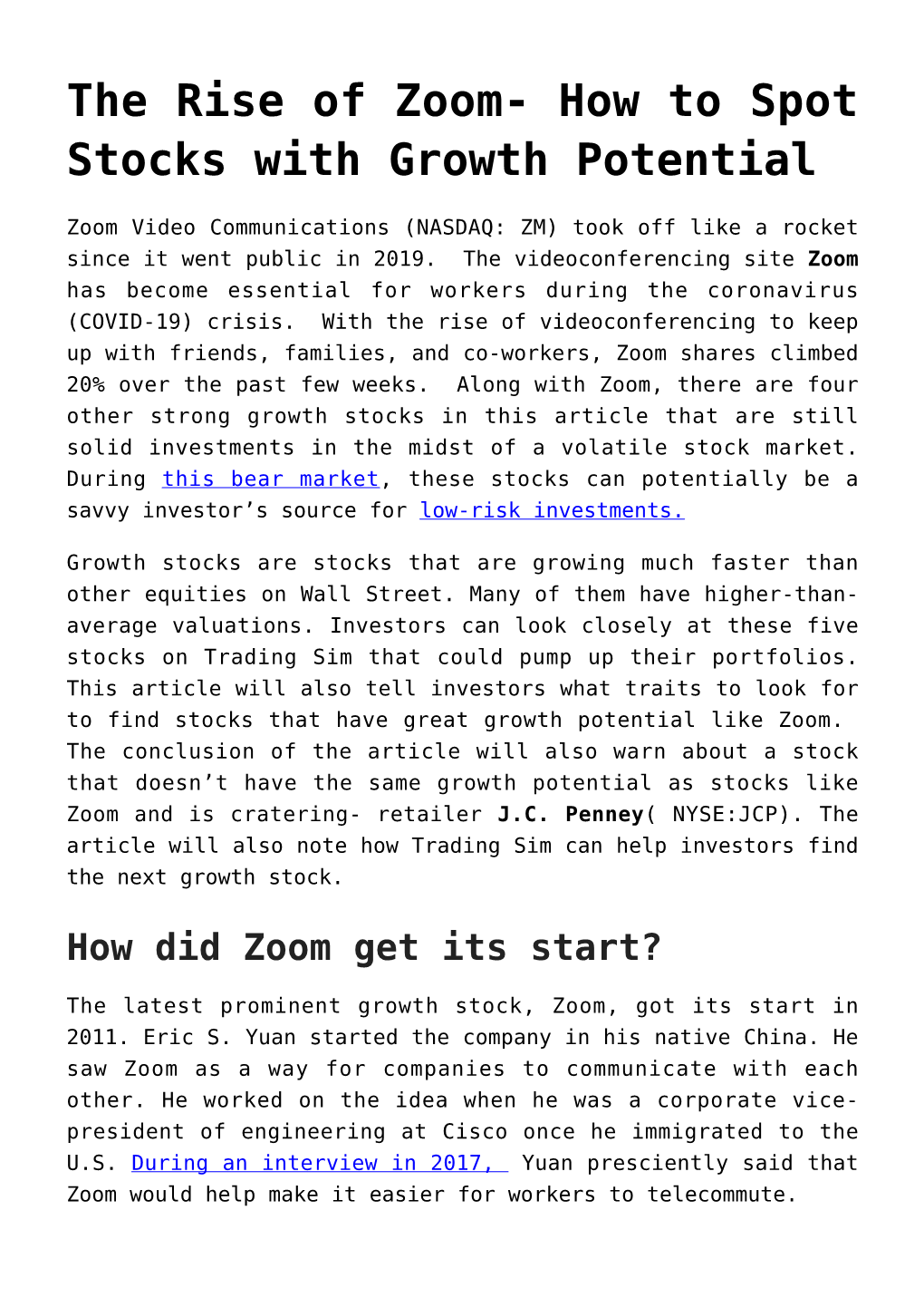 The Rise of Zoom- How to Spot Stocks with Growth Potential