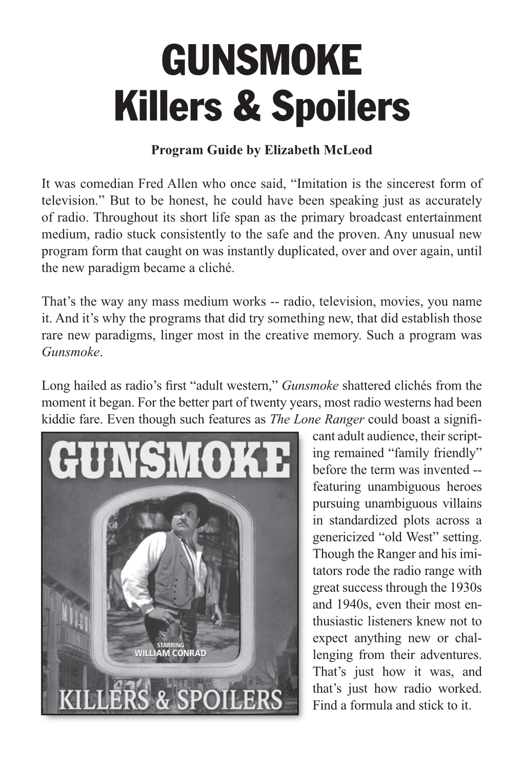 GUNSMOKE Killers & Spoilers