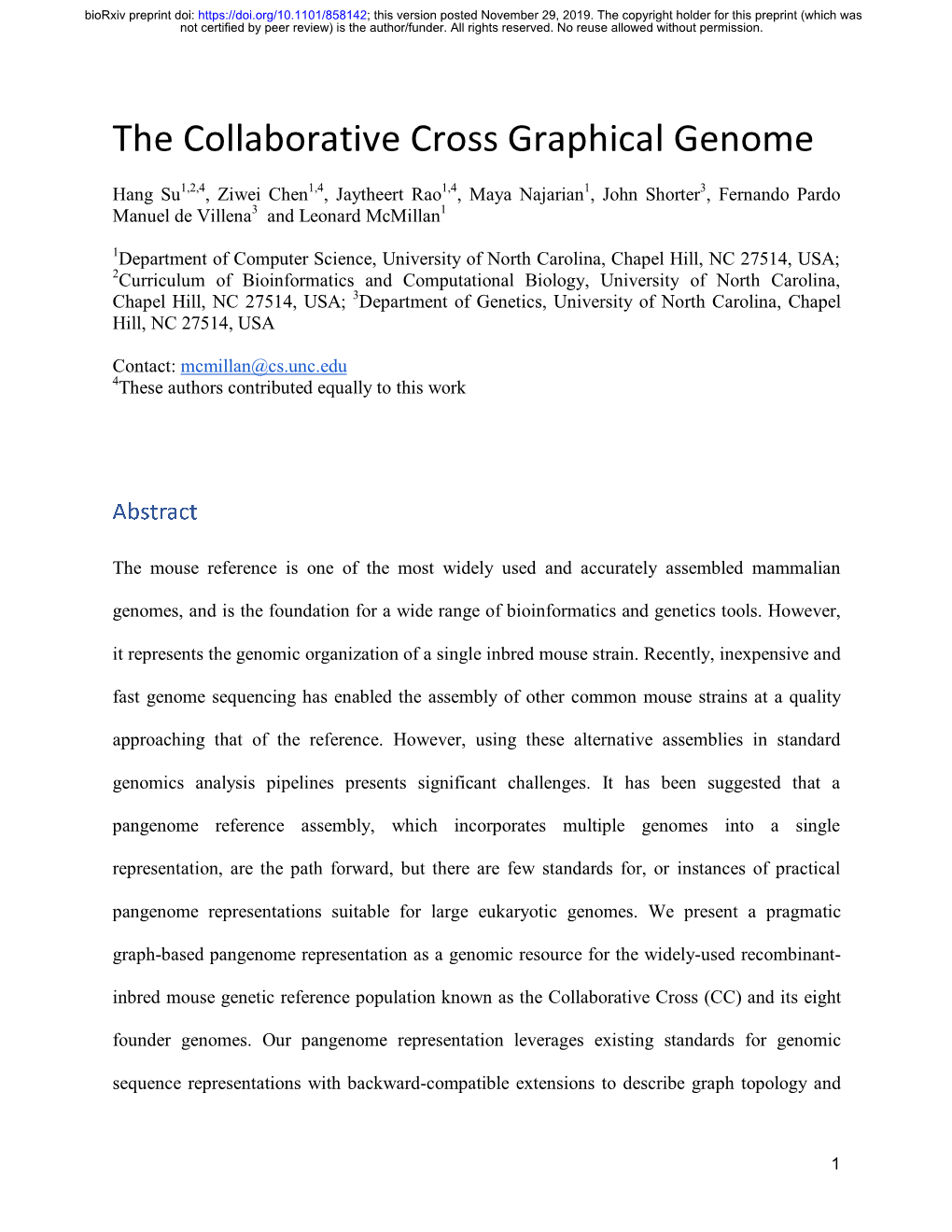 The Collaborative Cross Graphical Genome