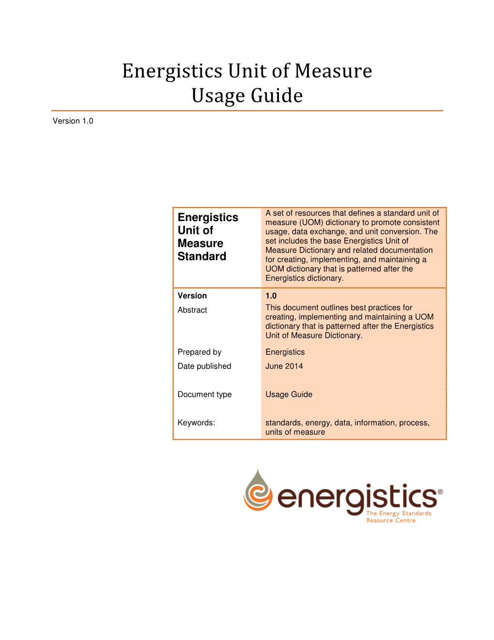 Energistics Unit of Measure Usage Guide