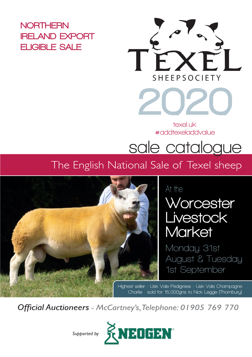 Sale Catalogue the English National Sale of Texel Sheep
