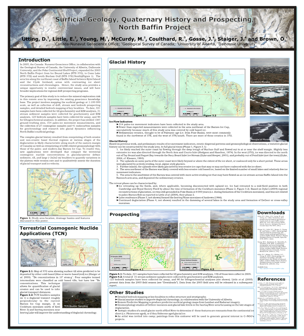 Surficial Geology, Quaternary History and Prospecting, North Baffin