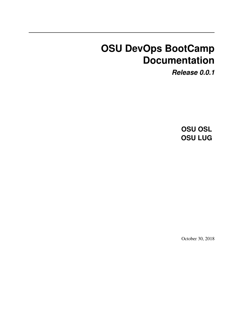 OSU Devops Bootcamp Documentation Release 0.0.1