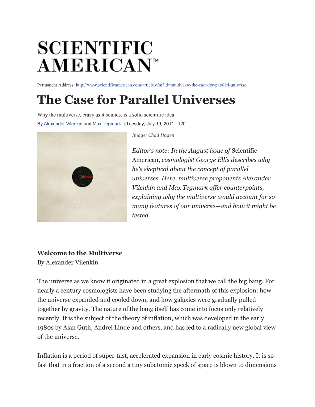 The Case for Parallel Universes