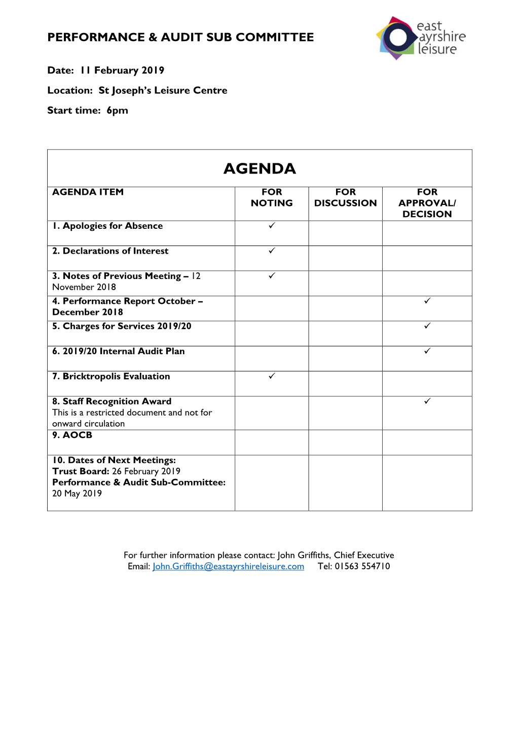 P&ASC Agenda 11 Feb 2019