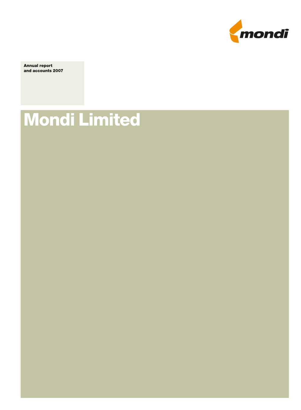 Mondi Limited Contents
