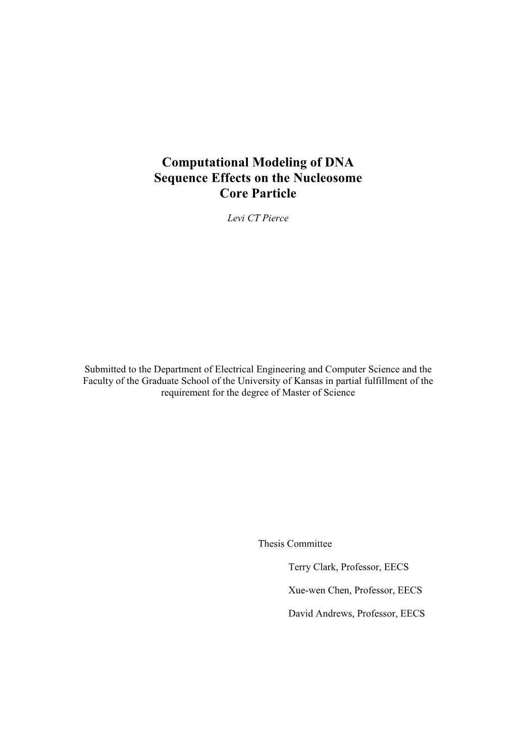 Computational Modeling of DNA Sequence Effects on the Nucleosome Core Particle