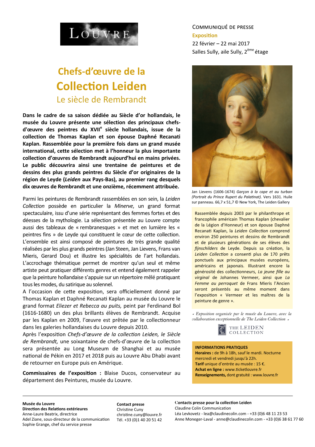 Collection Leiden Le Siècle De Rembrandt