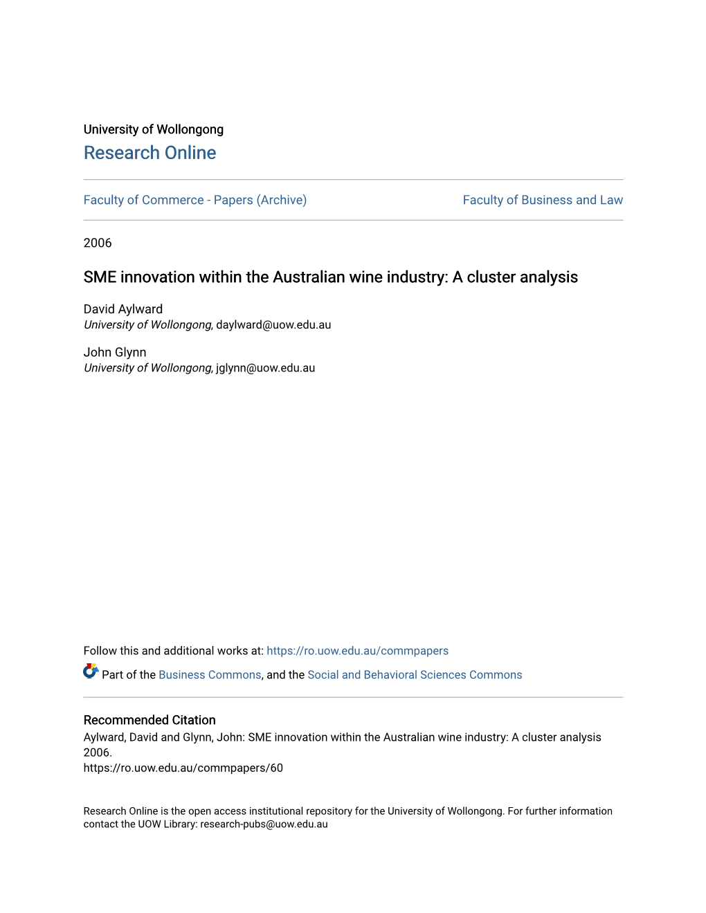 A Cluster Analysis