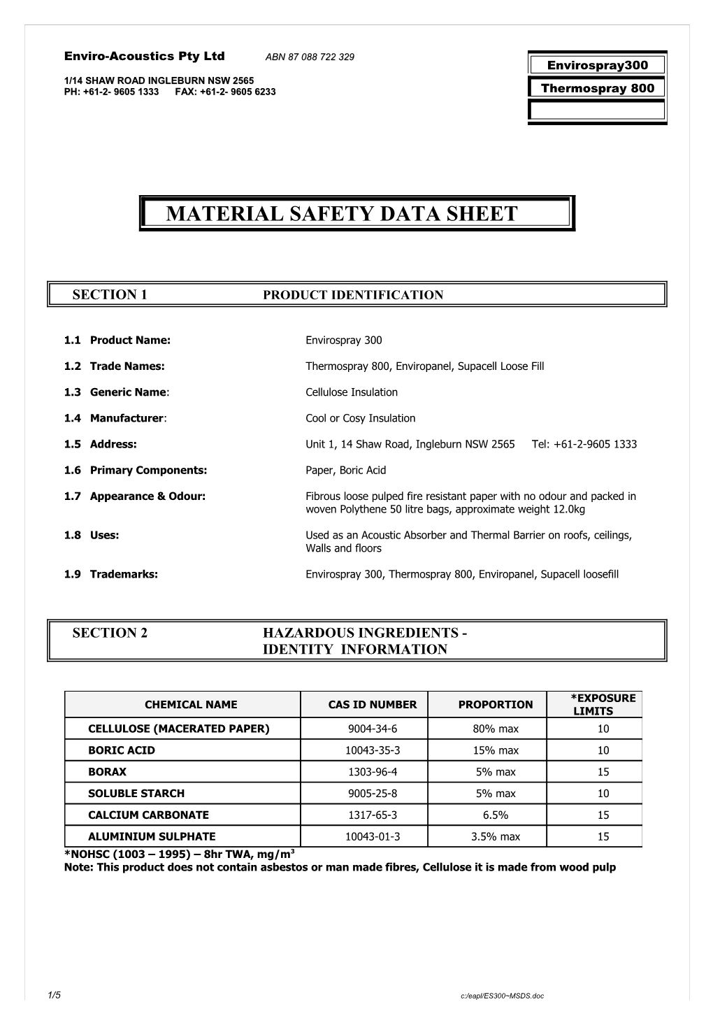 Envirospray Product Info