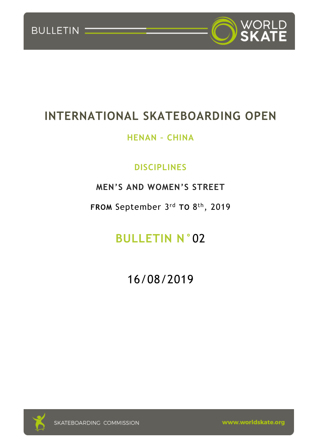 International Skateboarding Open Bulletin N