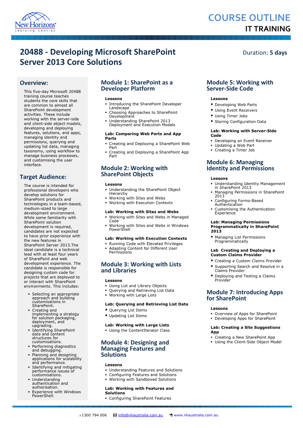 New Horizons Courseware Outlines s4