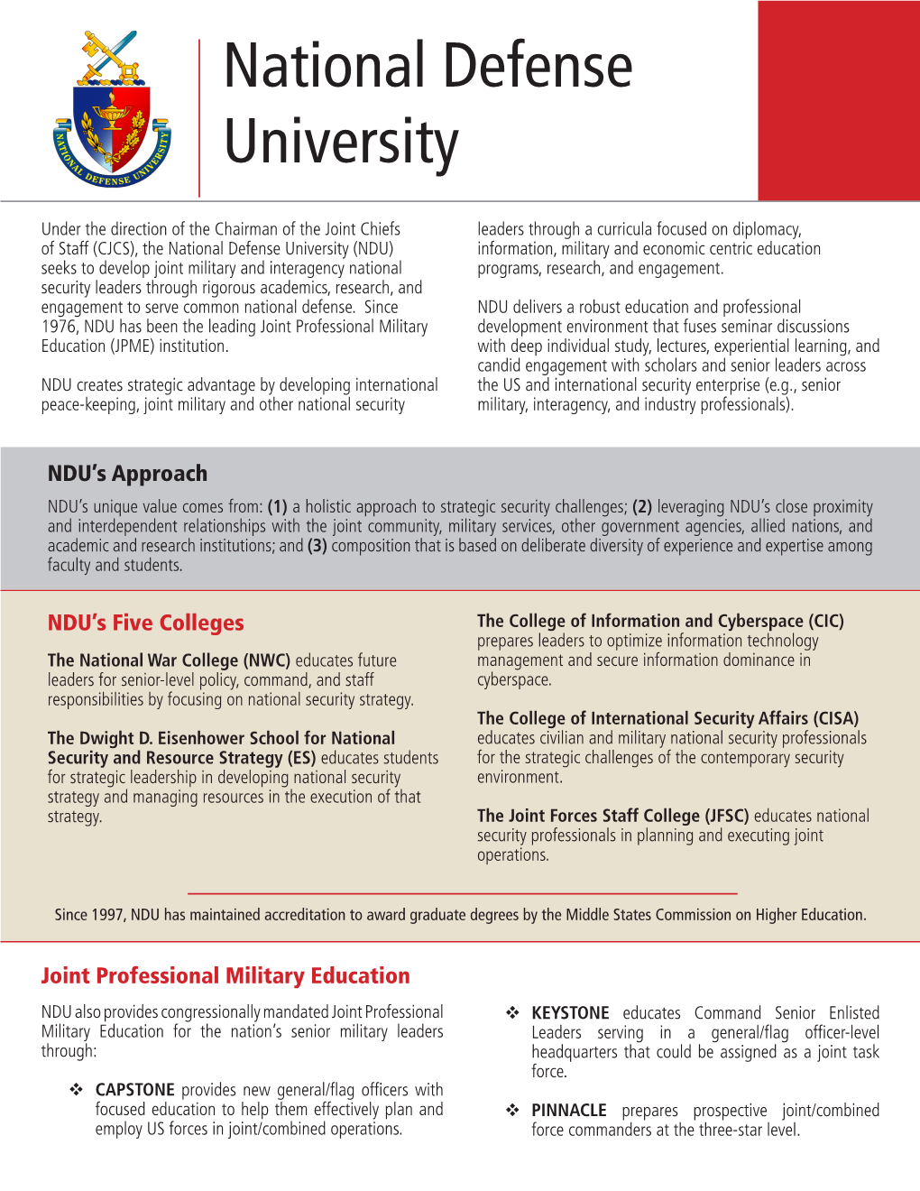 Ndu Factsheet.Pdf