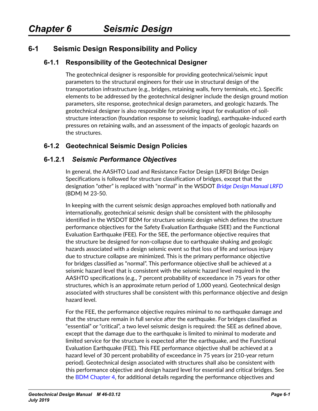 Chapter 6 Seismic Design