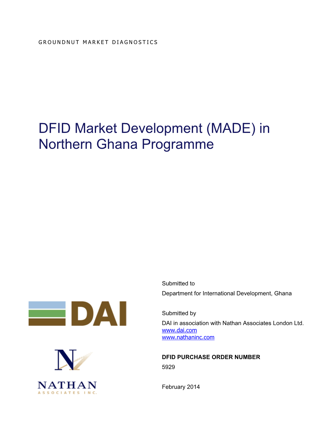 DFID Market Development (MADE) in Northern Ghana Programme