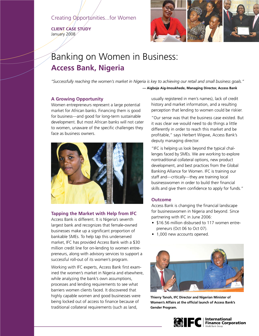 Banking on Women in Business: Access Bank, Nigeria