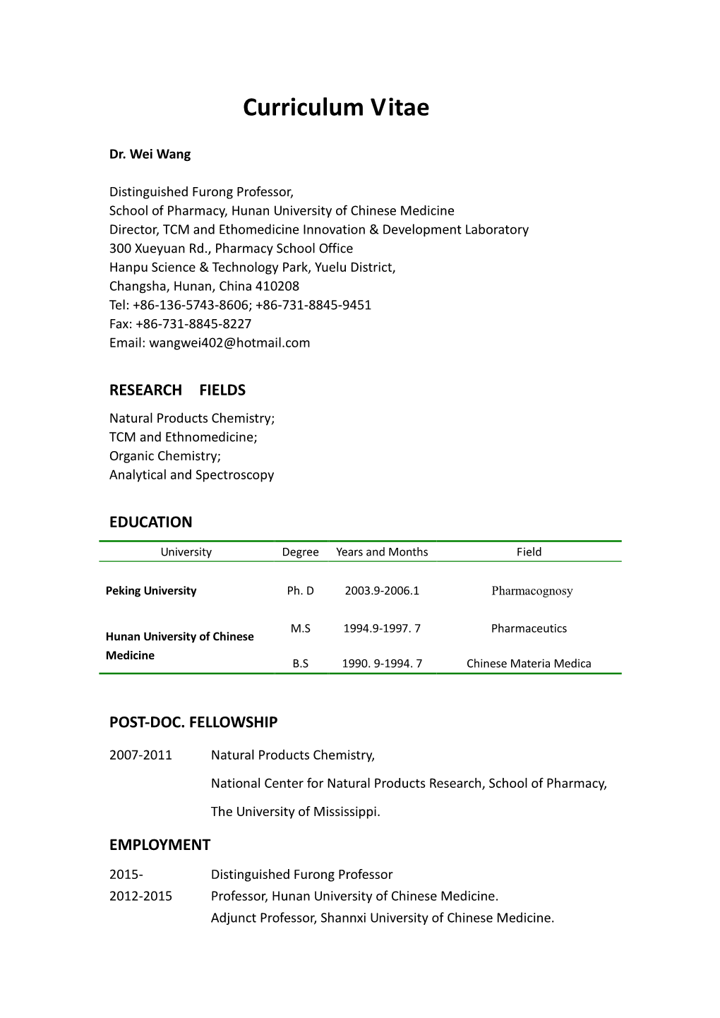 Curriculum Vitae