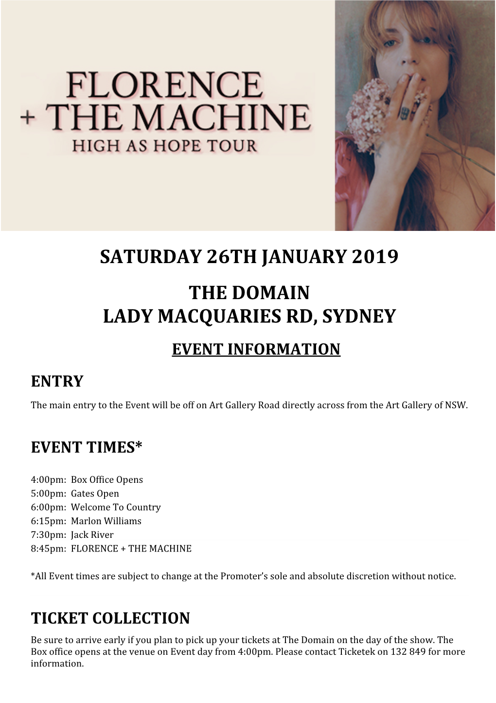 Saturday 26Th January 2019 the Domain Lady Macquaries