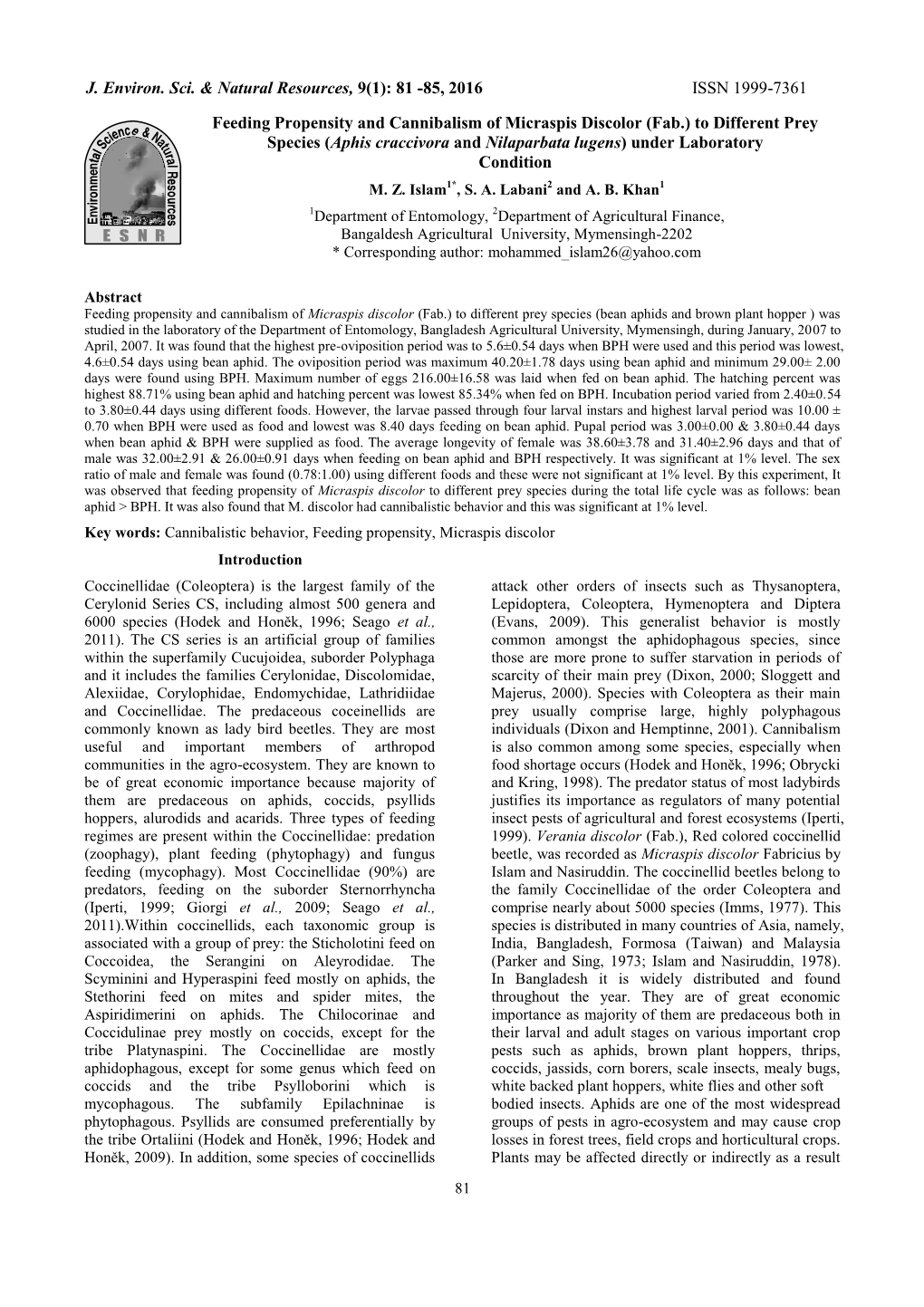 85, 2016 ISSN 1999-7361 Feeding