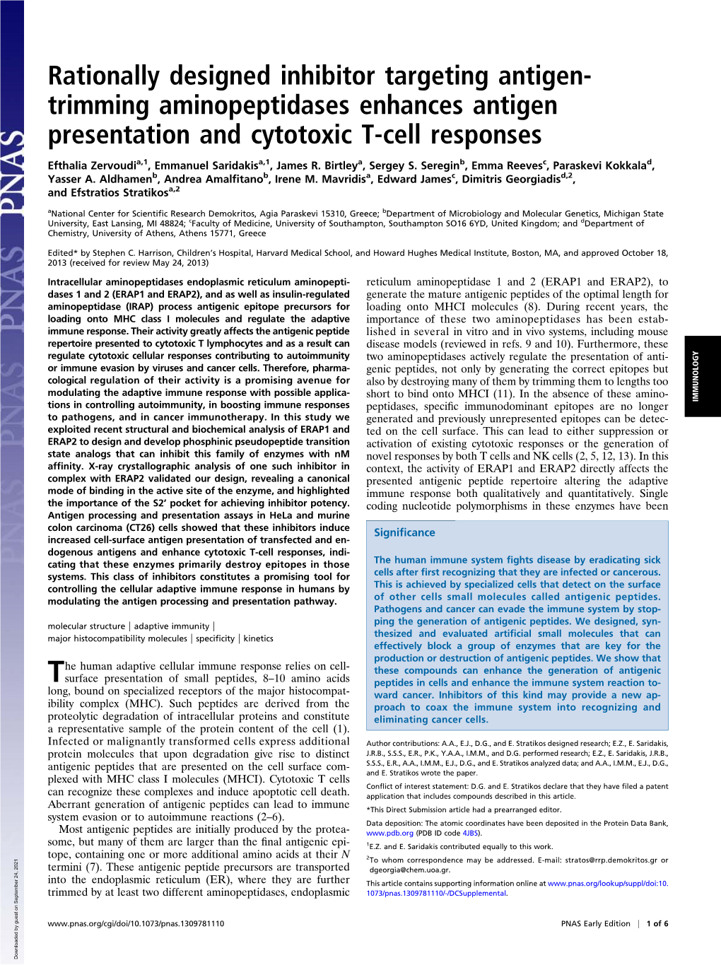 Trimming Aminopeptidases Enhances Antigen Presentation and Cytotoxic T-Cell Responses