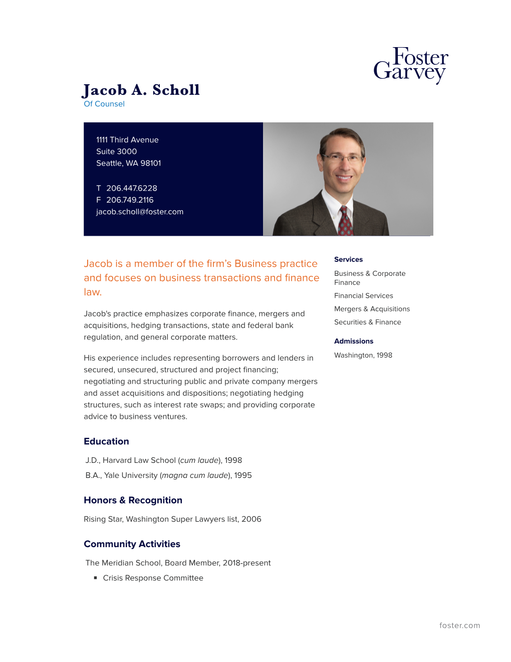 Jacob A. Scholl of Counsel