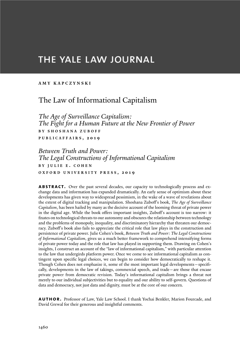 The Law of Informational Capitalism