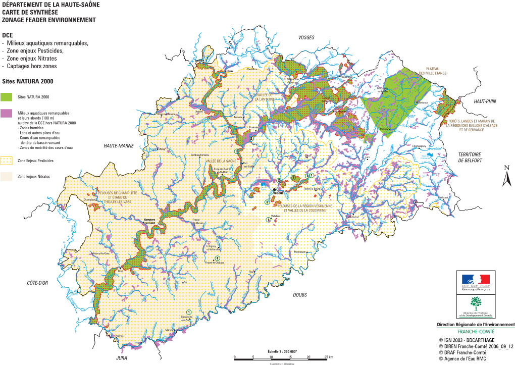 Département De La Haute-Saône Carte De Synthèse Zonage Feader Environnement