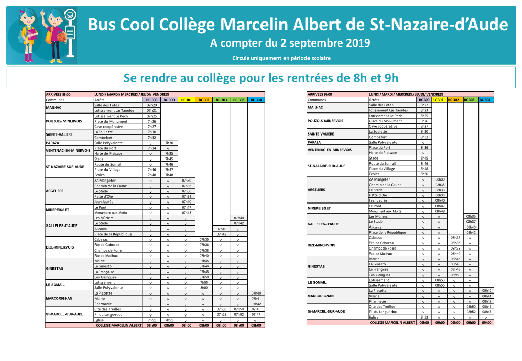 Bus Cool Collège Marcelin Albert De St-Nazaire-D'aude