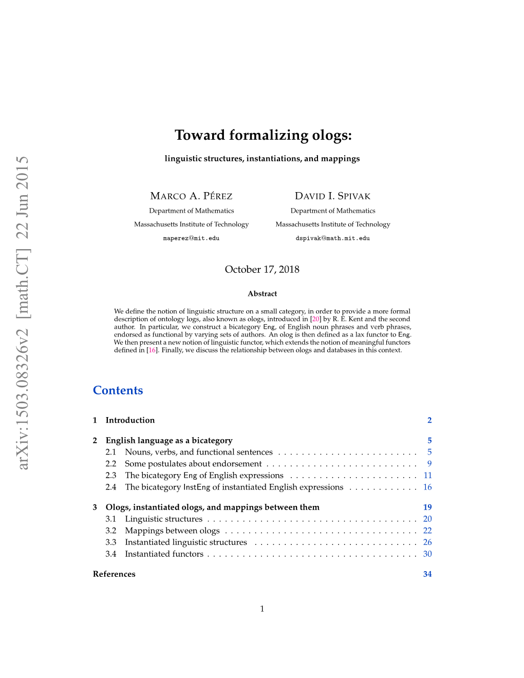 Toward Formalizing Ologs: Linguistic Structures, Instantiations, And