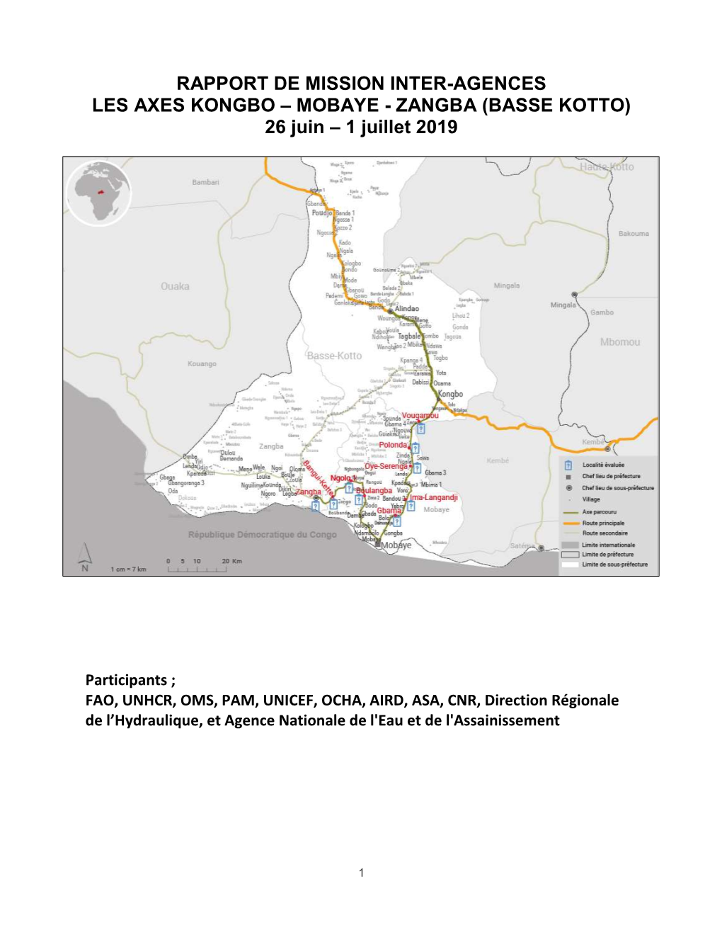 MOBAYE - ZANGBA (BASSE KOTTO) 26 Juin – 1 Juillet 2019
