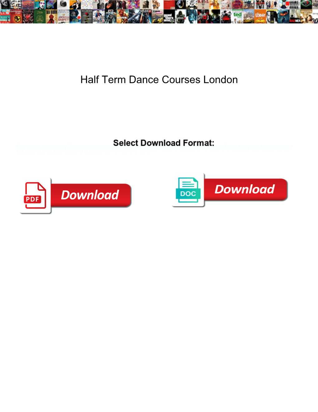 Half Term Dance Courses London