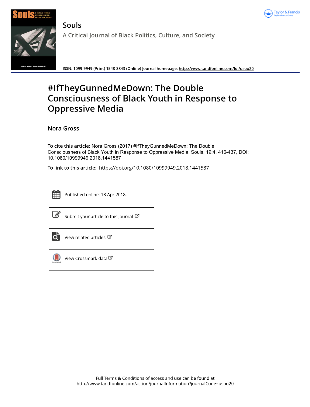 The Double Consciousness of Black Youth in Response to Oppressive Media