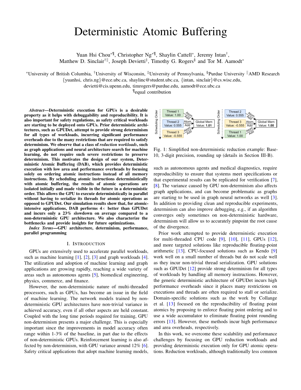 Deterministic Atomic Buffering