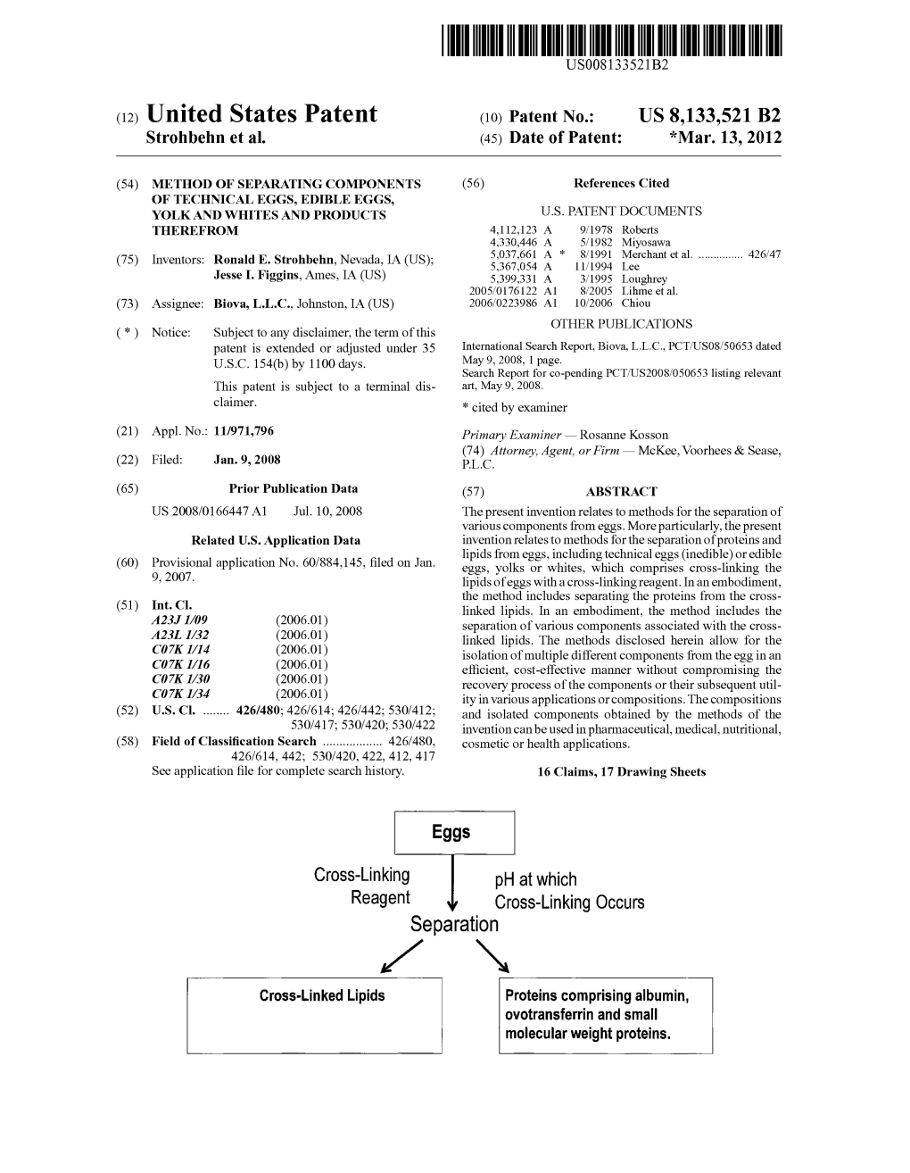 (12) United States Patent (10) Patent No.: US 8,133,521 B2 Strohbehn Et Al