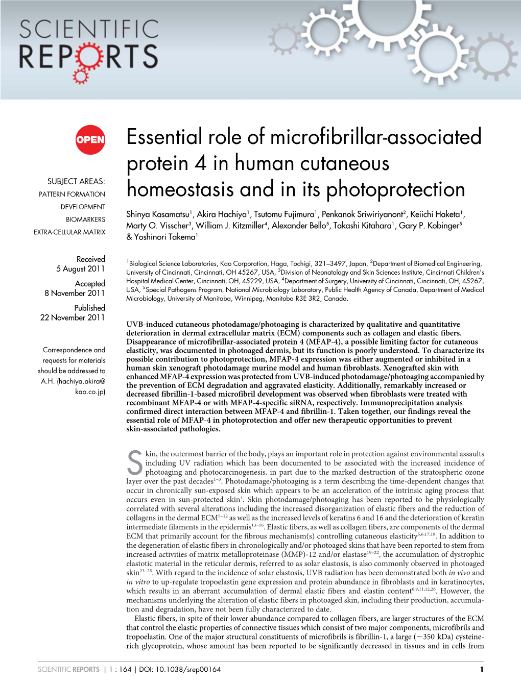 Essential Role of Microfibrillar-Associated Protein 4 In