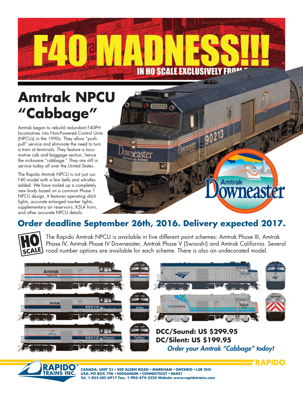 Amtrak NPCU “Cabbage” Amtrak Began to Rebuild Redundant F40PH Locomotives Into Non-Powered Control Units (Npcus) in the 1990S