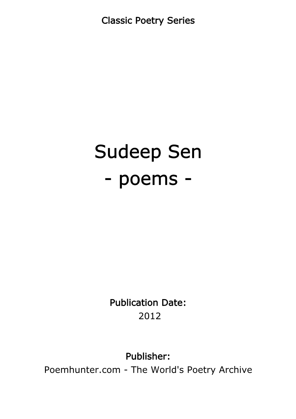 Sudeep Sen - Poems