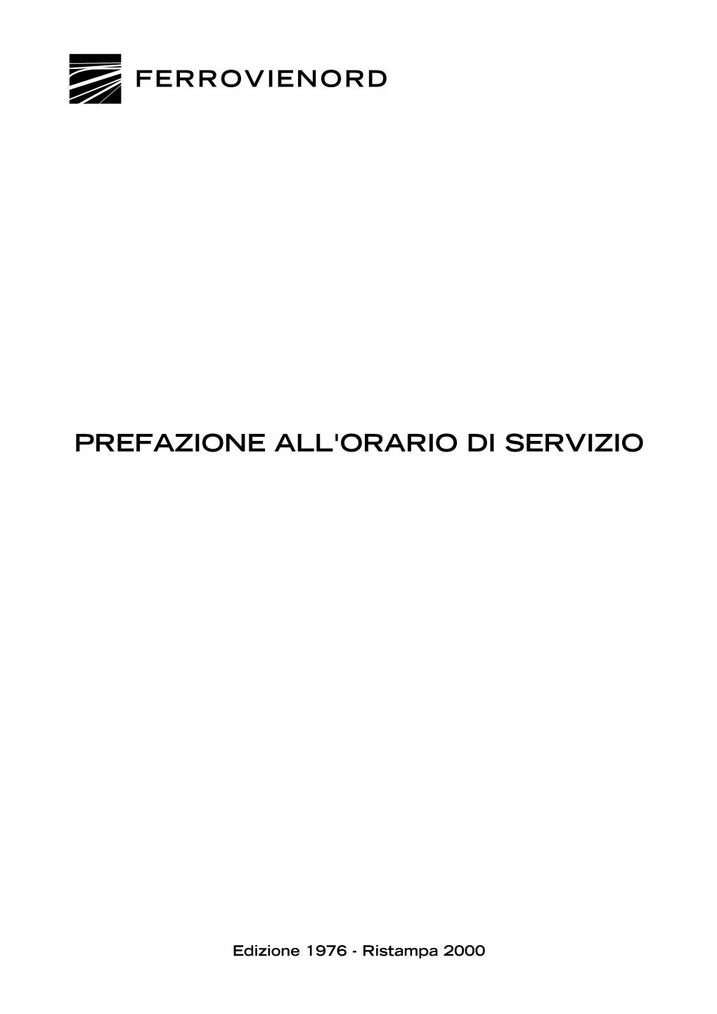 Prefazione All'orario Di Servizio