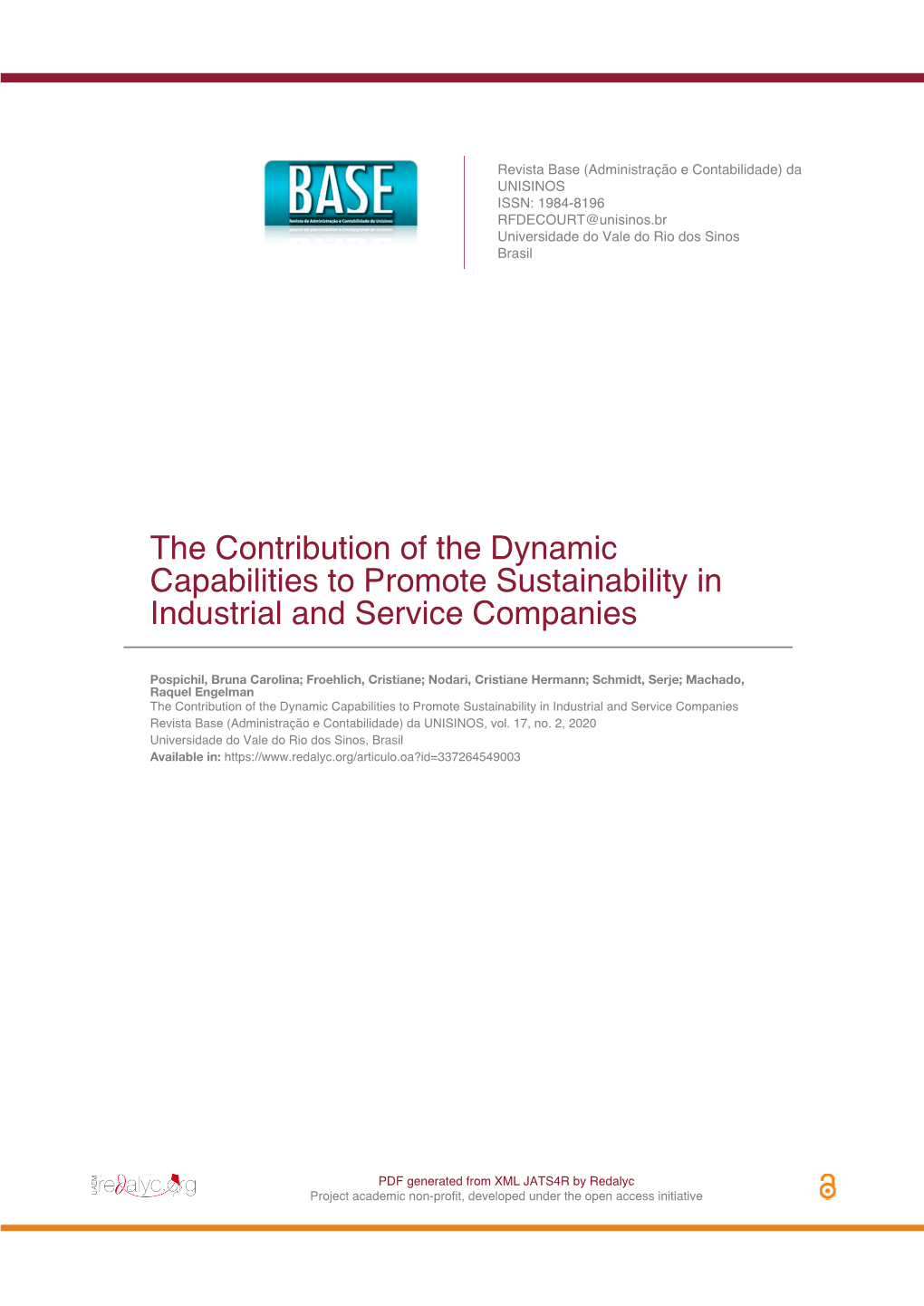 The Contribution of the Dynamic Capabilities to Promote Sustainability in Industrial and Service Companies