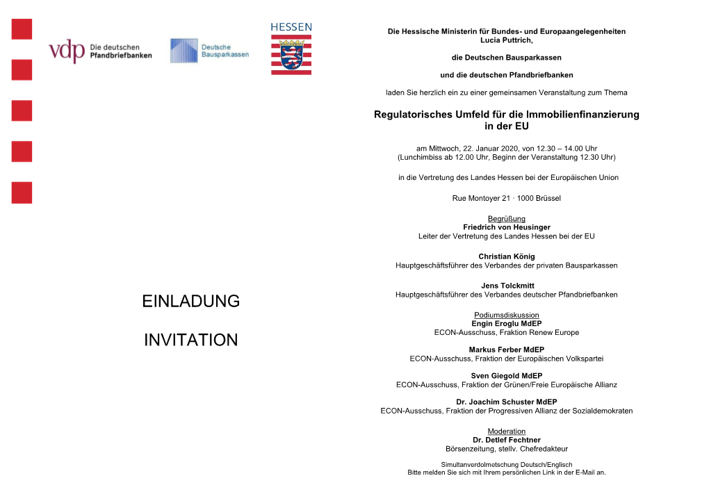 Einladung Invitation