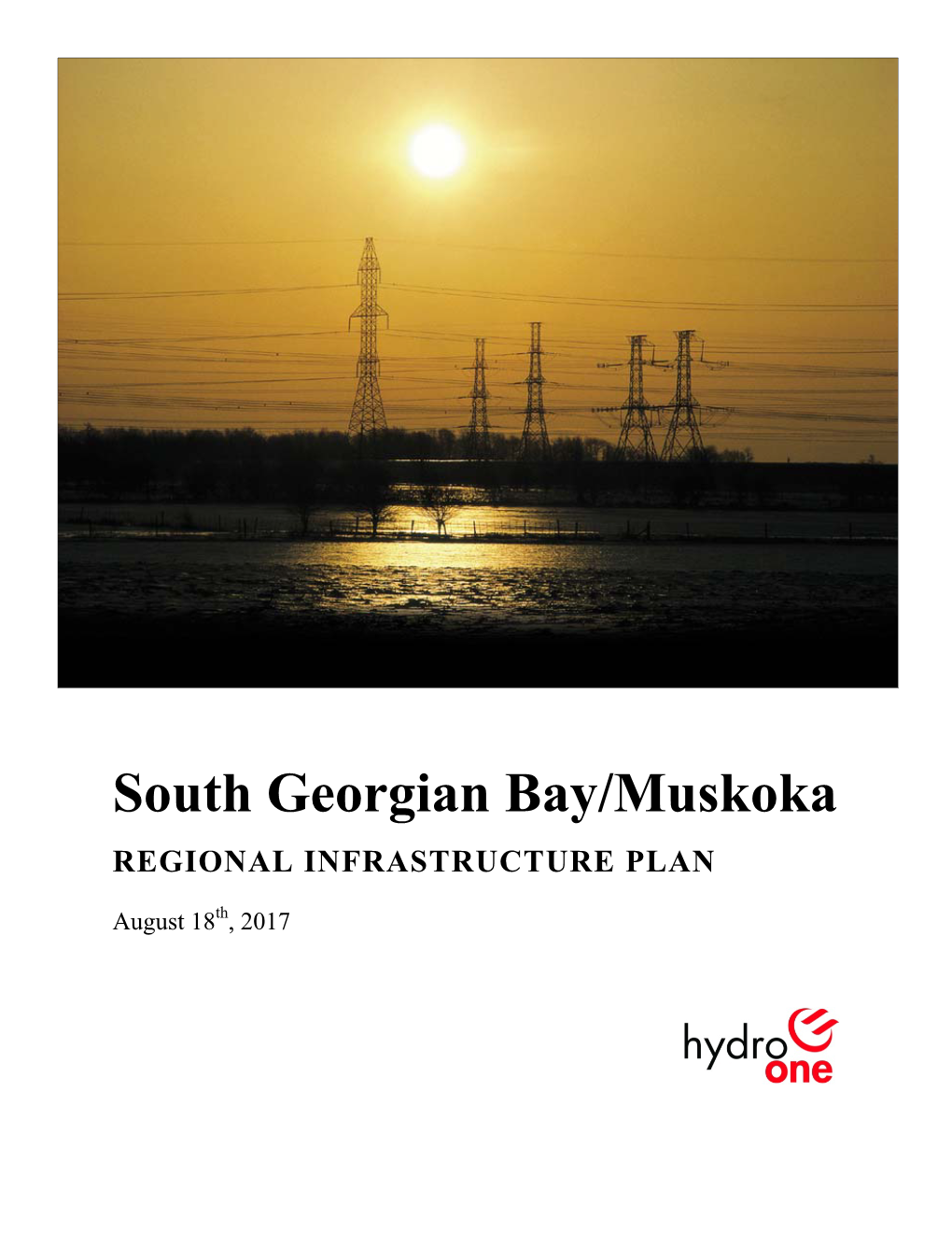 South Georgian Bay/Muskoka REGIONAL INFRASTRUCTURE PLAN